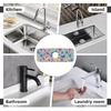 Kitchen Faucet Mat 15 x 5.5 Inch Colorful flowers Faucet Draining Mat Farmhouse Absorbent Drying Mat Sink Splash Guard Behind Faucet Drip Catcher for