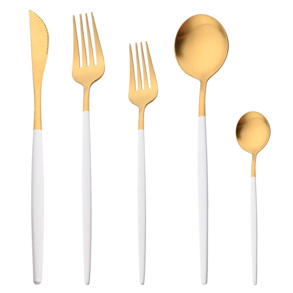 Матовая посуда из нержавеющей стали, набор столовых приборов из розового золота, нож, десертная вилка, чайная ложка, набор столовых приборов, кухонное серебро, посуда