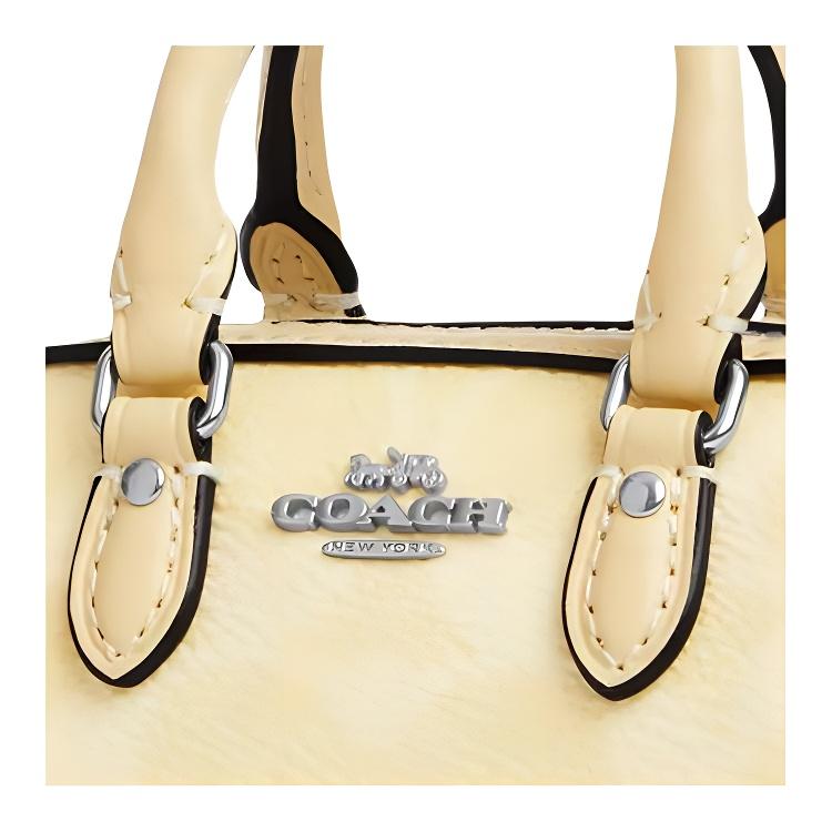 New COACH Rowan Leather Bag Accessory Mini Women's Yellow CX068-SVMN0