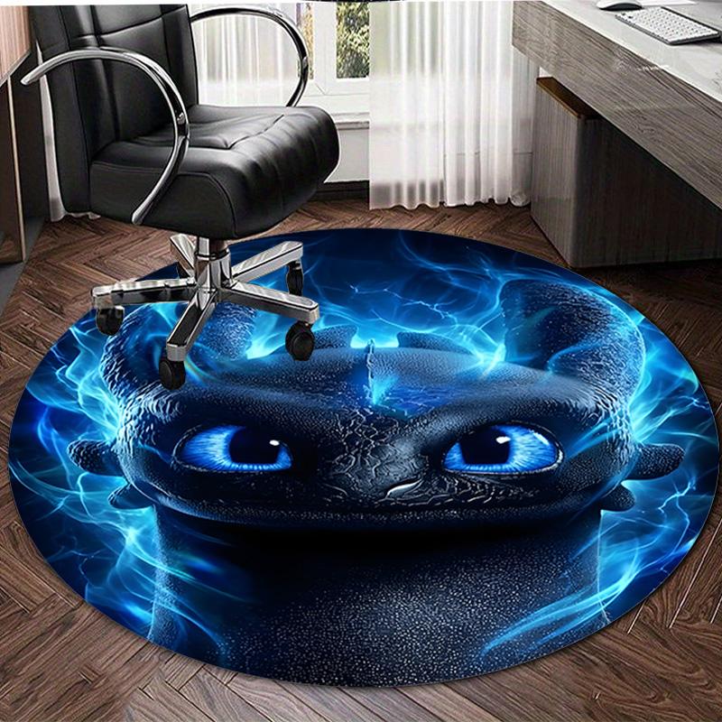 1pc Toothless2 Design Printed Area Round Carpet for Bedroom Living Room Home Decor Rugs Mat Non Slip Mat Rug for Bedside