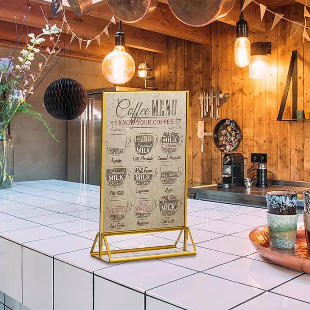 with Base Acrylic Golden Sign Holder DIY Menu Card Rack Label Holder  Party Wedding Decorations