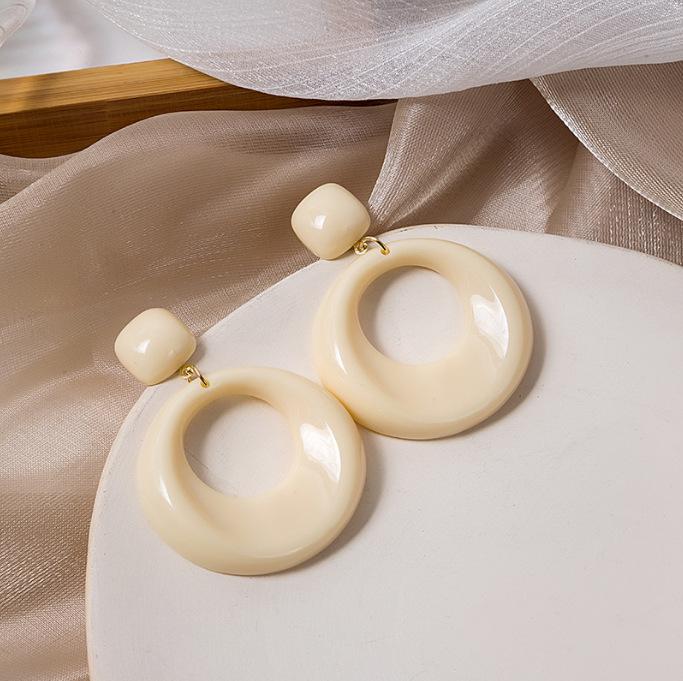 Акриловые Геометрические Винтажные Серьги Круглые С Углублением Неправильный Круг Серьги-Гвоздики для Взрослой Девушки Украшения