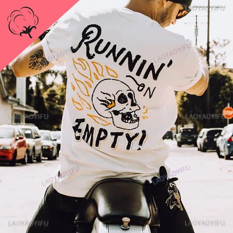 Cool Biker Drinking Beer Skull Graphic Men Cotton T - Shirts Summer Punk Rock Clothes Halloween Party Tops Ropa Hombre Camisetas