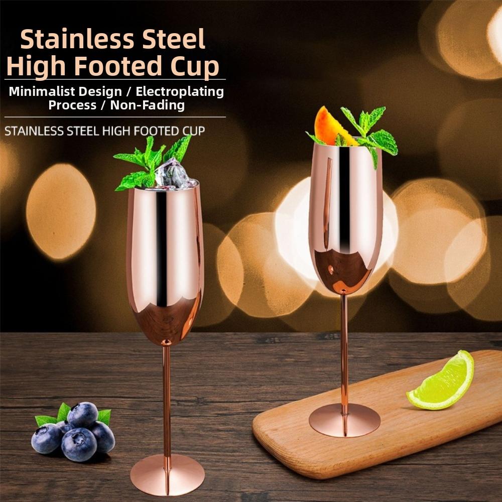 Unbreakable Metal Cocktail Glasses Creative Metal Goblet New Steel Champagne Flute  Wine Drinking