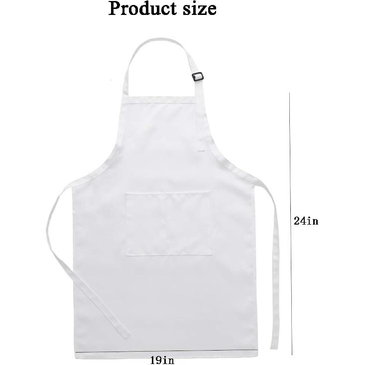 Kids Chef Hat And Apron Set For Cooking Baking Painting, Adjustable Kids Aprons And Chef Hats Set, White