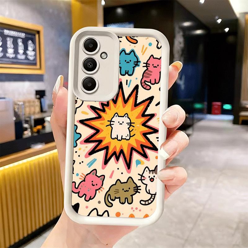 Чехол для телефона Samsung Galaxy A17 A16 A15 A14 A13 Тема: Милые котики в мультяшном стиле A56 A36 A26 A55 A35 A25 A54 A34 A24 A53 A33 A23 A07 A0