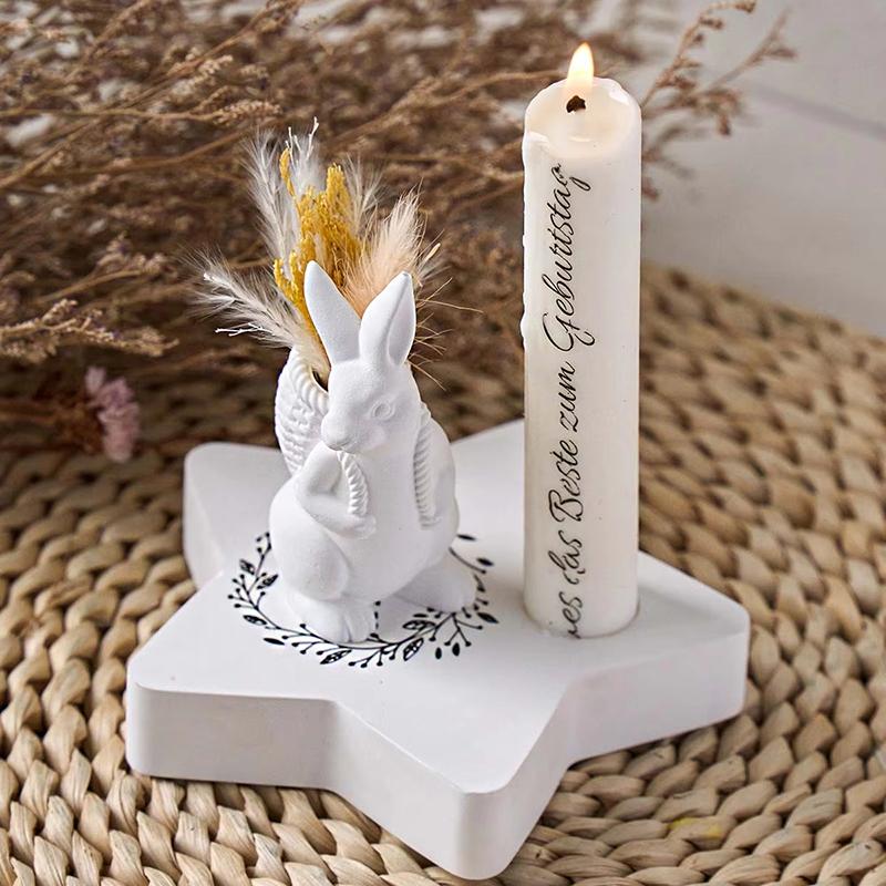 3D Силиконовая Форма Пасхальный Кролик DIY Милое Животное Корзинка Кролик Ваза Украшения Формы для Заливки Домашний Гипс Бетон Поделка Подарок Декор