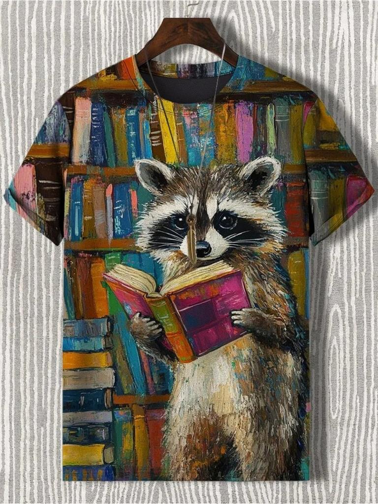 Мужская футболка с забавным принтом животных, футболки с короткими рукавами, топы с 3D-принтом, рубашки с круглым вырезом, летняя повседневная мужская одежда для вечеринок