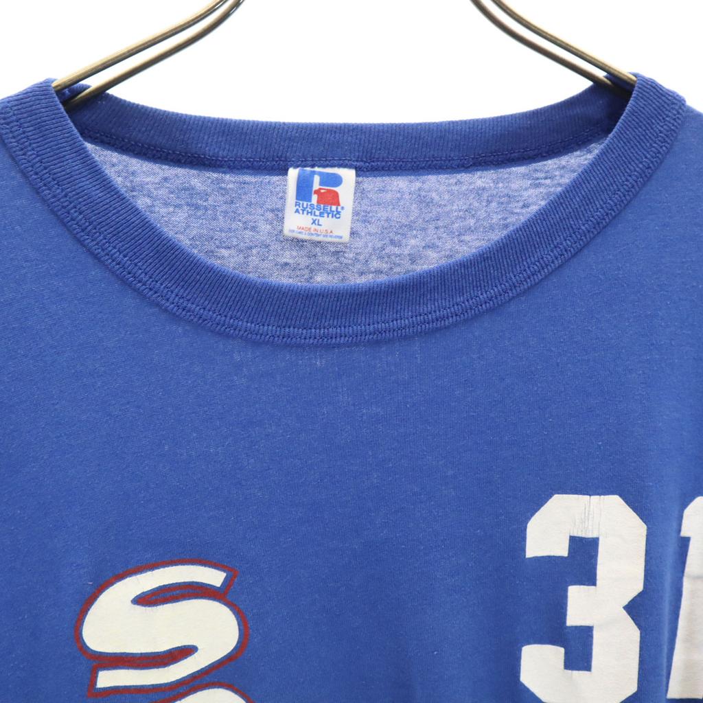 Russell Athletic 90-е Сделано в США Старая футболка с коротким рукавом XL синяя Мужская Б/У