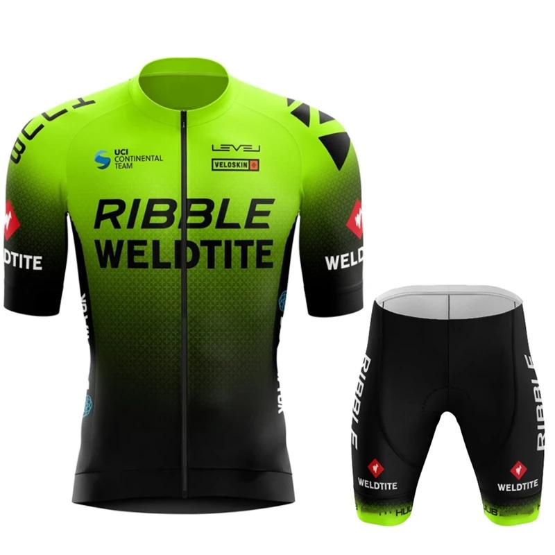 2026 Ribble Weldtite Cycling Jersey Set Short Sleeve Men Anti-UV Bike Summer Cycling Clothing Maillot Ciclismo Hombre Bicycle Suit
