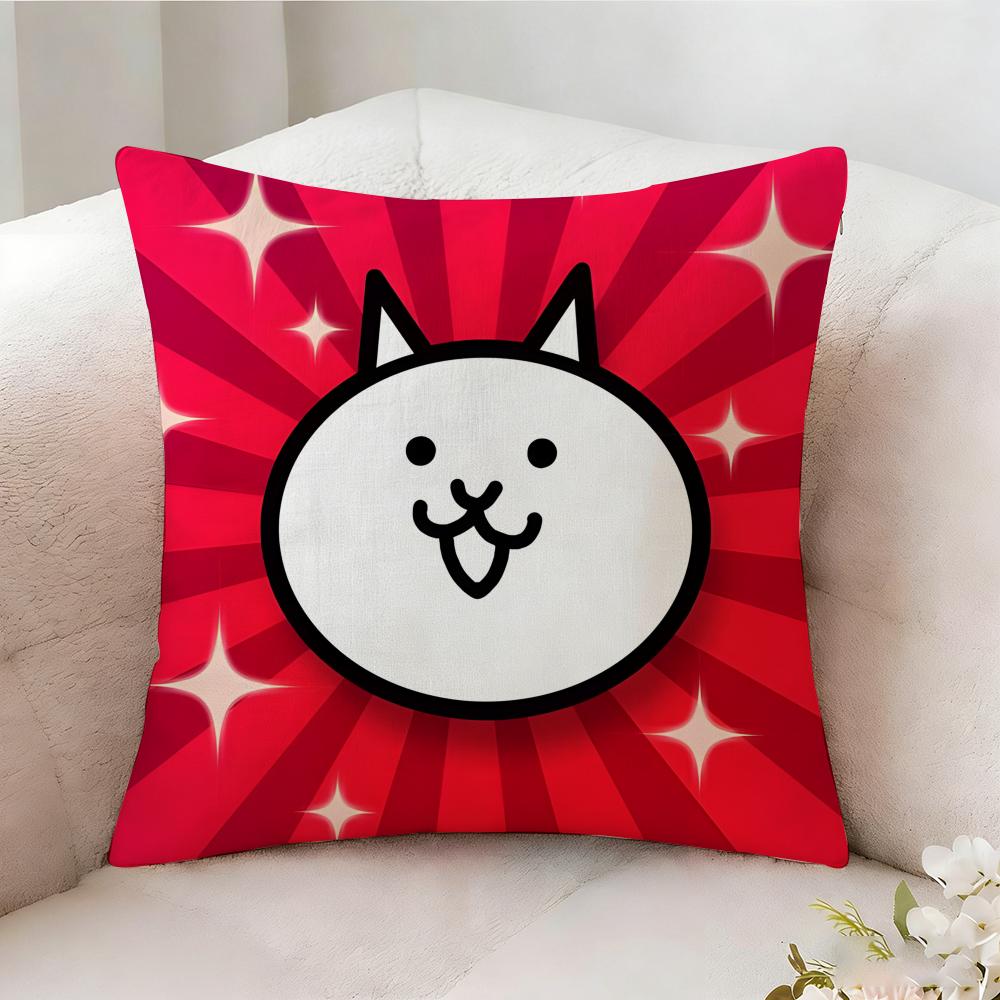 The B-Battle Cats Cute Pillow Case Pillowcase, Double-Sided Printed, Sofa Cushion, Bedroom Headboard Pillow