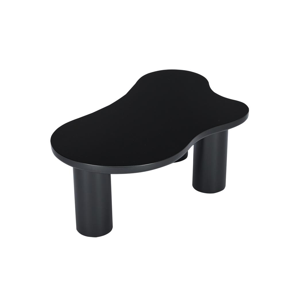 (previous sku: N625P256509510B) Irregular cloud-shaped coffee table, 107cm length, 66cm width, 40.5cm height, MDF tabletop, PVC legs, and felt pads