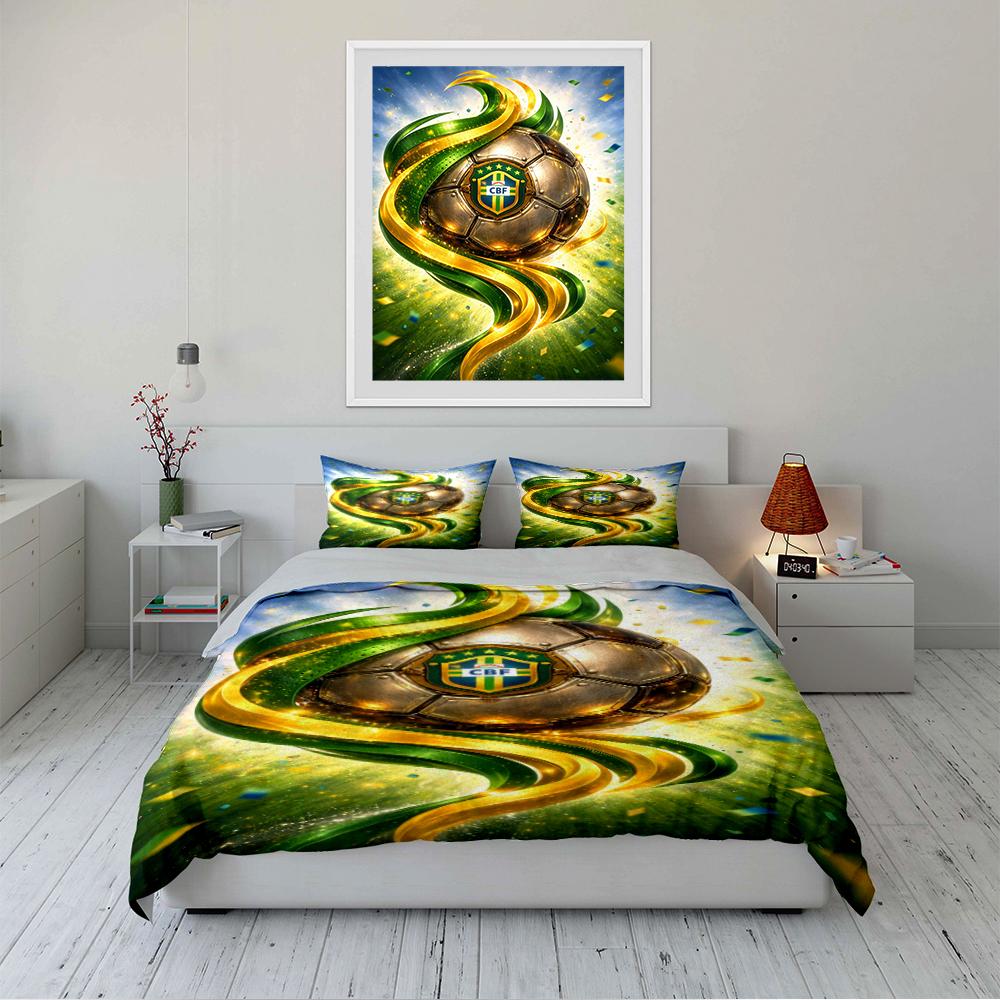 Football-Themed Bedding Set Bedding Duvet Cover Set Duvet Cover Pillowcases Home Decor (1 * Duvet Cover 2 * Pillowcases, without duvet insert)