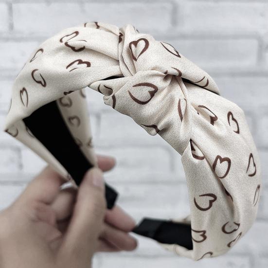 Женская повязка для волос Yousheng с узлом в виде сердца, широкая полоса с леопардовым узором, эластичная противоскользящая ретро-легкое украшение для волос, женский обруч для волос, аксессуар для волос