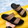 Summer popular men's new one-word slippers premium casual soft bottom thick bottom non-slip beach casual sandals