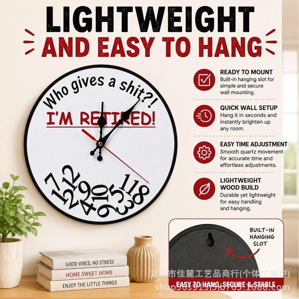 New Cute Practical Portable Trend Funny Retirement Wall Clock Funny Retirement Wall Clock