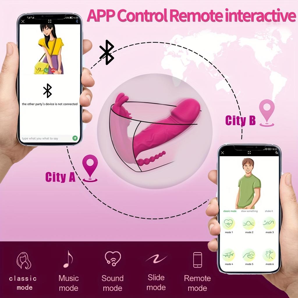 Носимый вибратор Вибратор для точки G, Вибратор с управлением через приложение, Секс-игрушки для пар, Вибратор-дилдо «Бабочка» для трусиков, Вибратор для взрослых, Вибраторы для женского секса