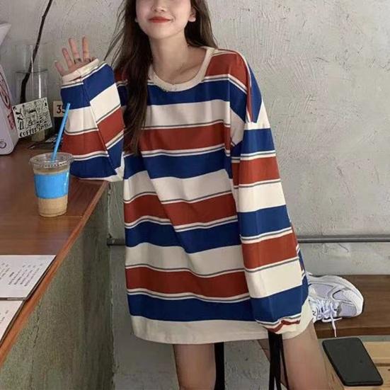 Тонкий пуловер в полоску, мягкий эластичный и стильный женский топ свободного кроя для максимального комфорта
