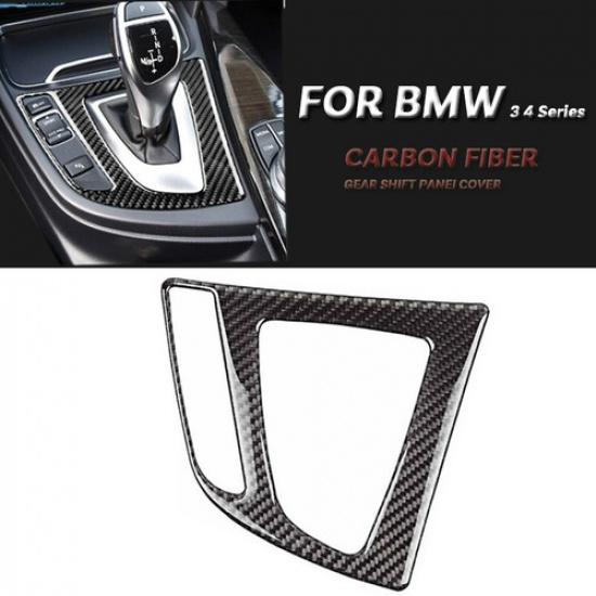 Carbon Fiber Decal Gear Shift Panel Cover Trim Parts For BMW 3 4 F32 F30 F34 GT