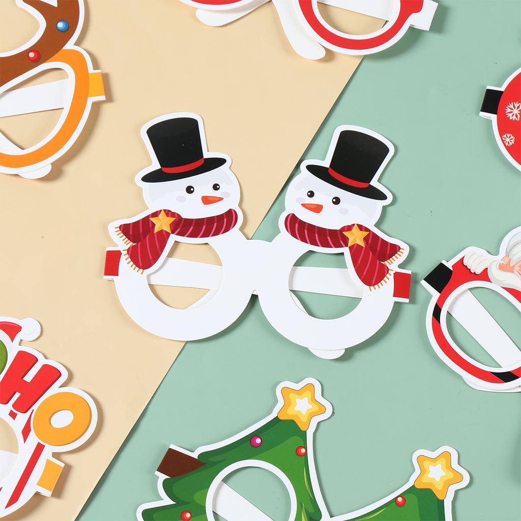 Рождественские бумажные очки Веселые рождественские украшения для дома 2024 Рождественский декор для вечеринки Украшения Навидад Натал Подарок на Новый год 2025