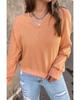 Azura Exchange Оранжевый однотонный топ с длинными рукавами и V-образным вырезом