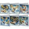 6Pcs Snowman Diamond Handmade Card Rhinestone Painting Card Kit Diamond Painting Greeting Card for Adults Holiday Friends Family