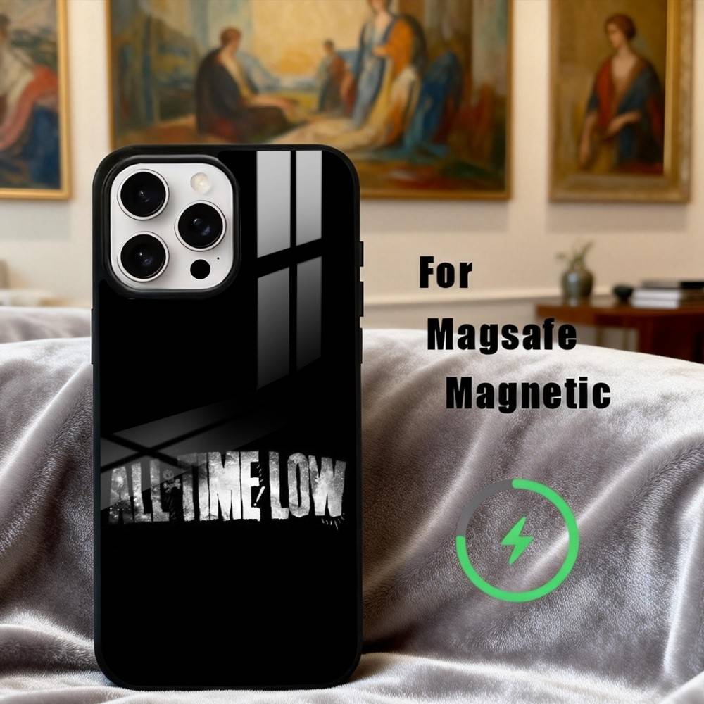 Панк A-All Time Low Чехол для телефона с изображением группы Для iPhone17,16,15,14,13,12,11 Plus,Pro Max Магнитный Для Magsafe Беспроводная зарядка
