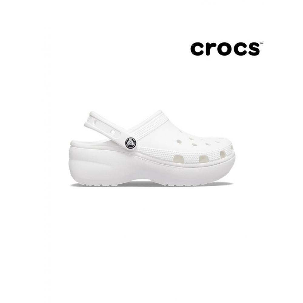 Crocs Женские классические сабо на платформе, белые 206750 100