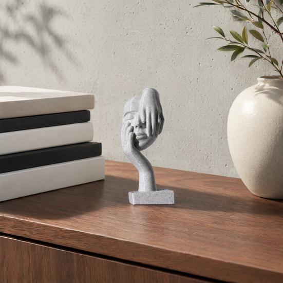 3D-печатная фигурка в форме туши для ресниц, креативное украшение в виде человеческого лица, искусство с имитацией камня
