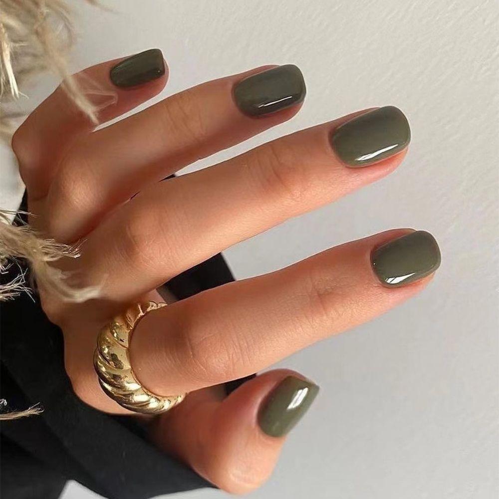 24PCS/Box Reusable Solid Color Fake Nail Tips Removable Acrylic False Nails For Women