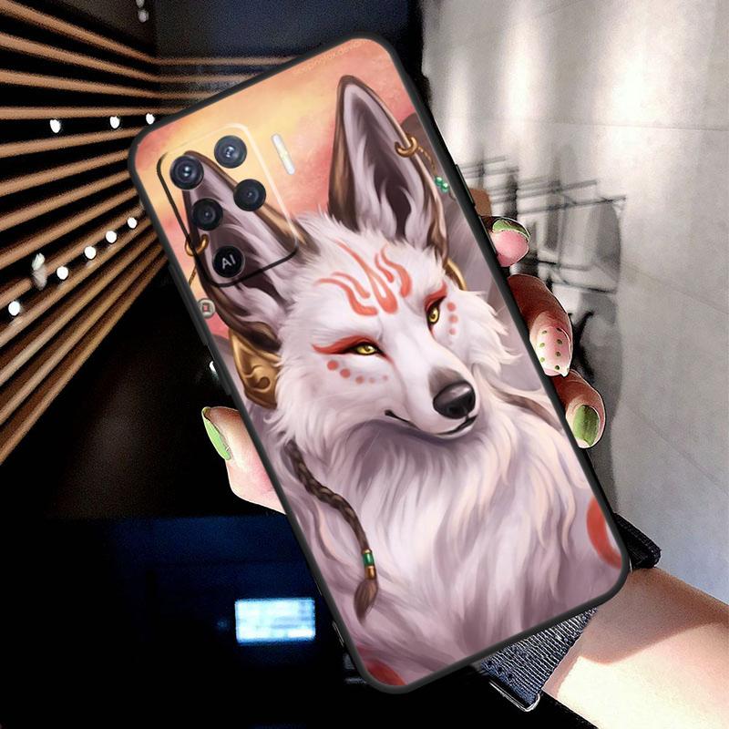 Китсунэ Лиса Японское Искусство Чехол Для Oppo A17 A57 A77 A76 A16 A96 A18 A60 A80 A40 A38 A58 A78 A98 A94 A74 A54 A15 A5 Pro