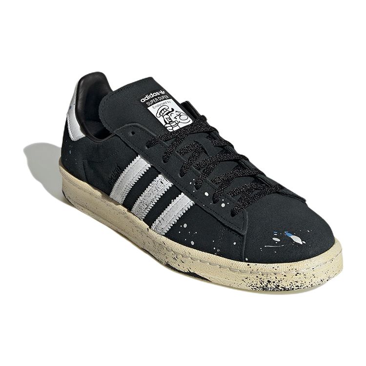 COOK x adidas Campus 80 Paint Splatter - Черные Унисекс Кроссовки Core-Black Footwear-White Chalk GY7006