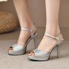 Sexy Women High Heels Sandals Fad Bling Brand Pumps Spring Summer New Stilettos Shoes Dress Party Women Slingback Slippers
