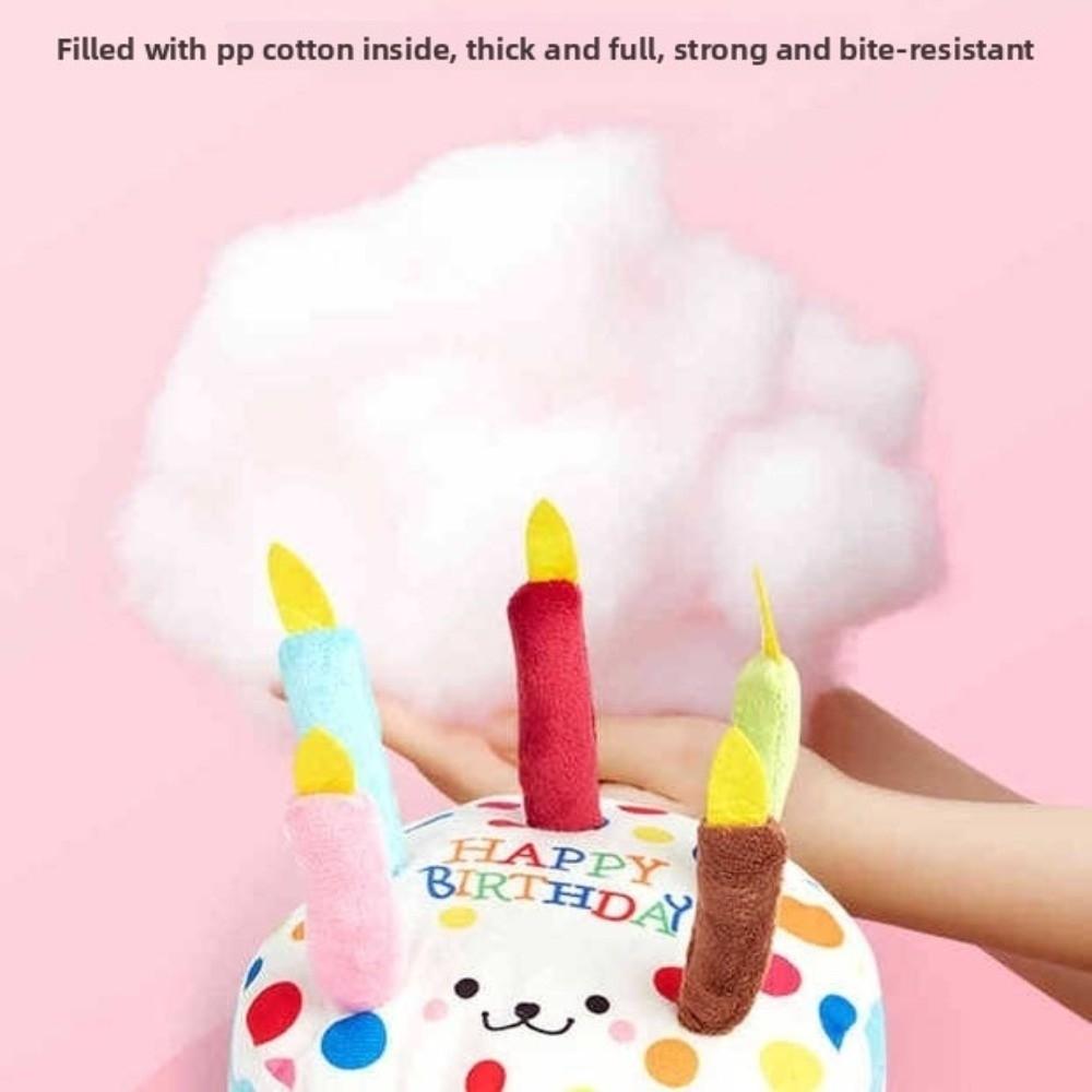 New Birthday Cake Dog Bite Resistant Interactive Sound Making Puppy Teething 16cm Gnaw Party Decor