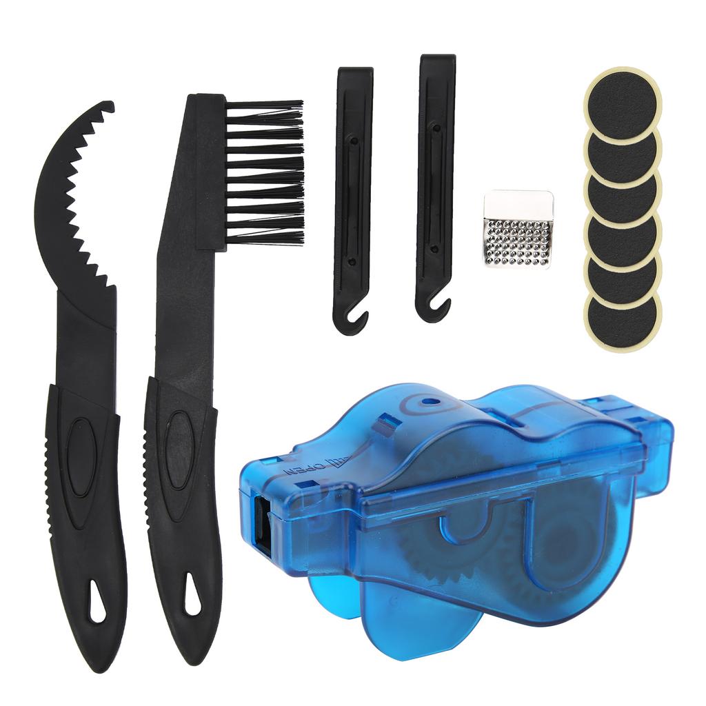 Bicycle Chain Scrubber Brush Cleaning Kit Bike Tire Repair Set Maintenance Accessory