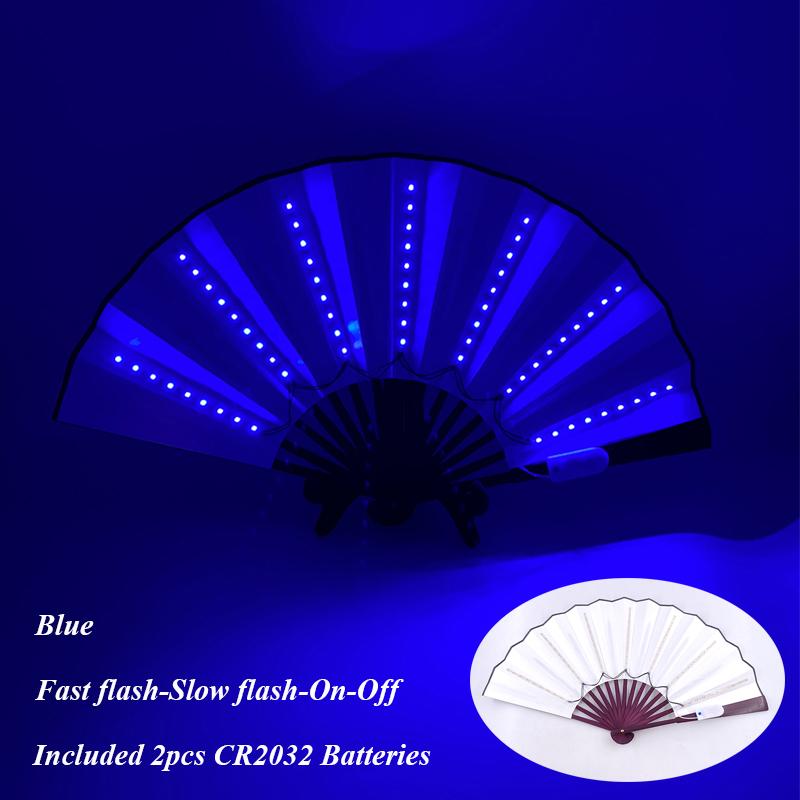 13 inches Led Fans Dj LARP Dance Wedding Stage Performance Bar Props Folding Fan For Women Kung Fu Fan Chinese Flashing Fan