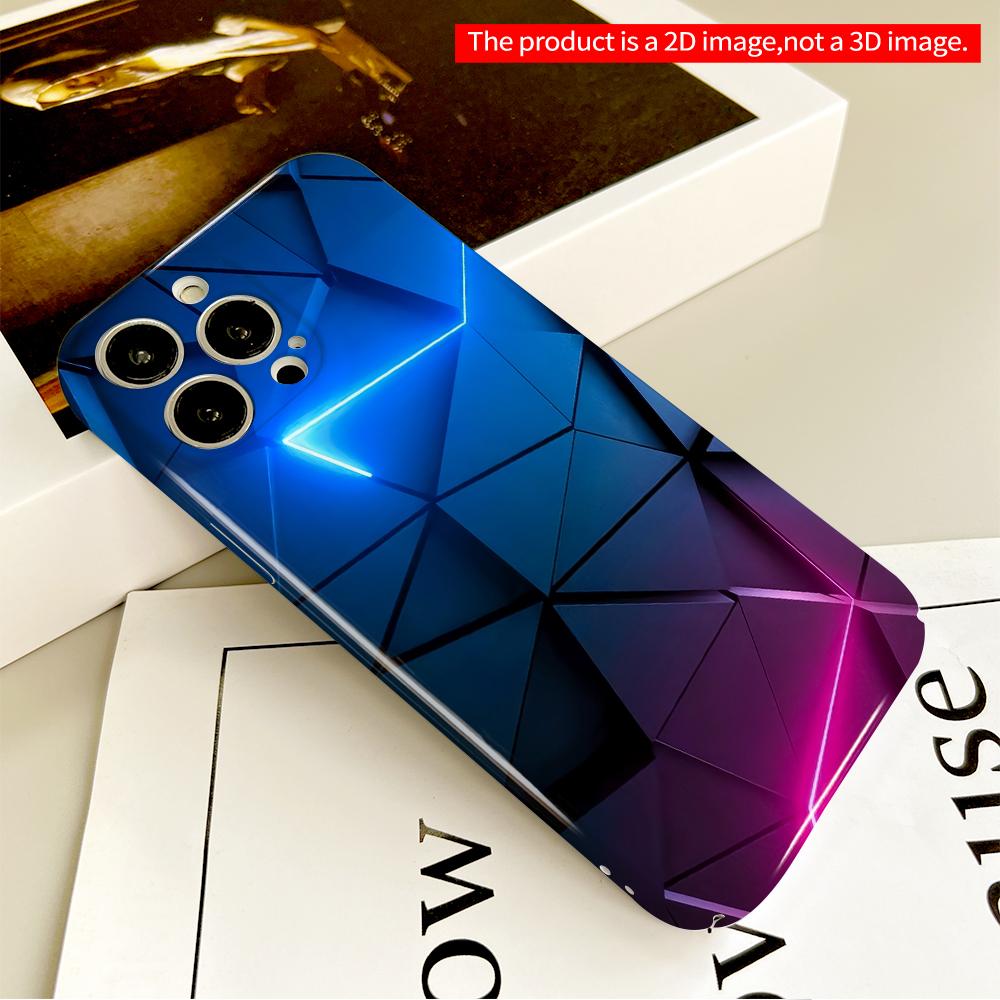 2DFlat Neon Geometric Wall Design Phone Case All inclusive film hard phone case, compatible with iPhone 18 Pro Max 17 16 15 14 13 12 11