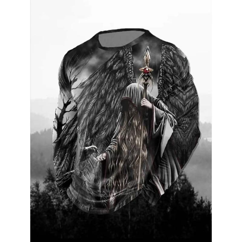 Мужская футболка с 3D-принтом в виде льва, повседневная, удобная, с длинным рукавом, модная одежда