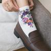 6 пар хлопковых носков средней длины с цветочным узором, женские носки и чулочно-носочные изделия