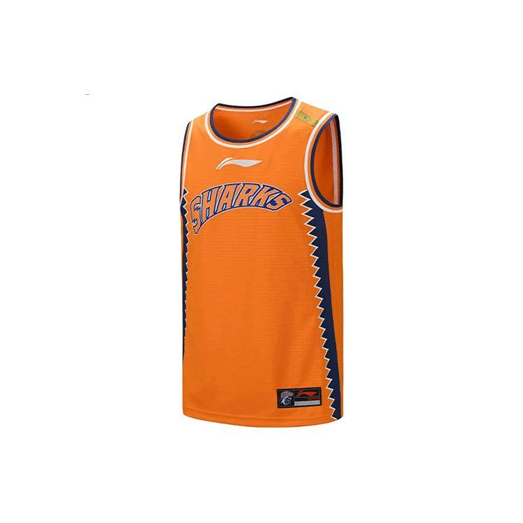 Li-Ning Basketball Series Alliance Edition Vest Shanghai Team 2020-2021 Away Game Men Tops Sunshine-Orange AAYQ397-2