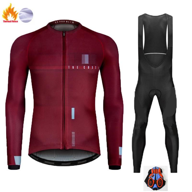 Winter Thermal Long Sleeve Cycling Jersey Men Women Road Bike Wear Fleece Lined Warm Riding Apparel