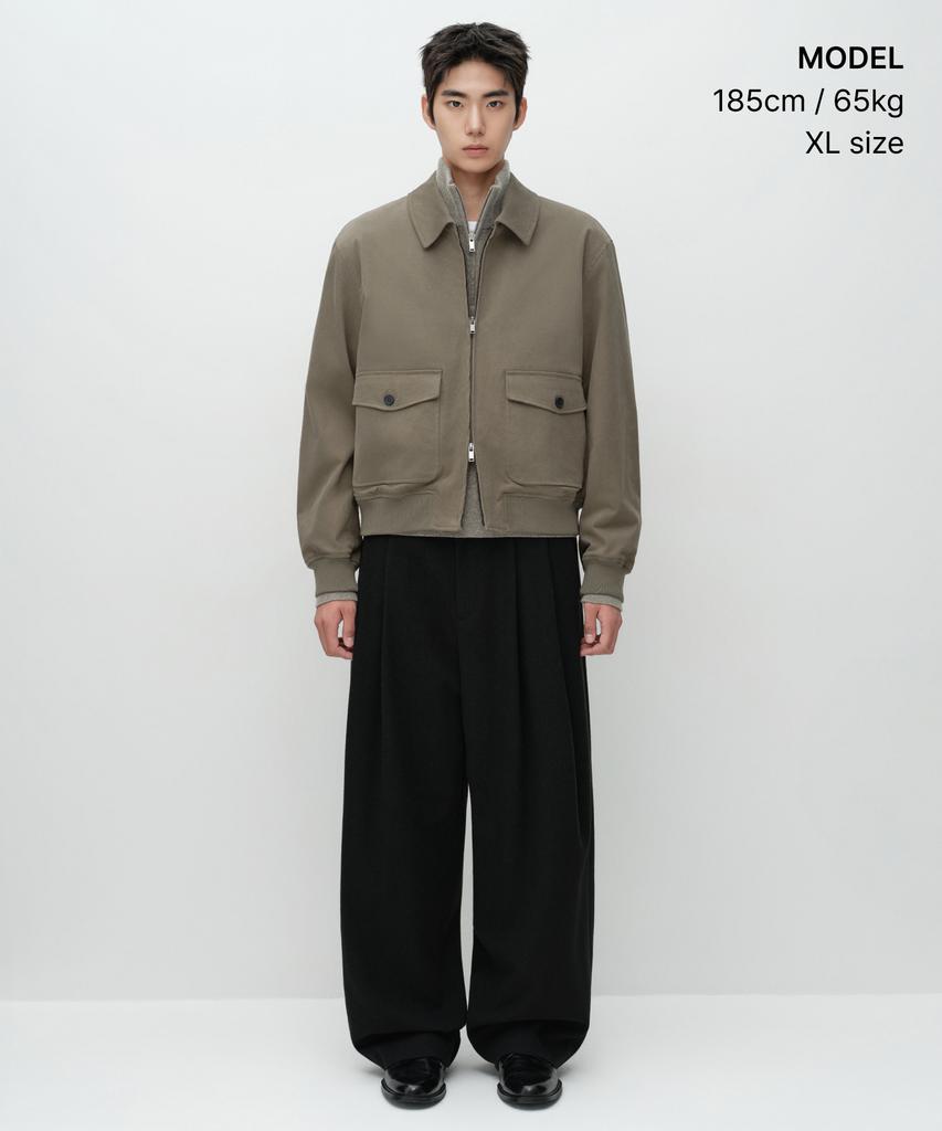 MUSINSA STANDARD [City Workers] Moleskine Aviator Jacket [Taupe]