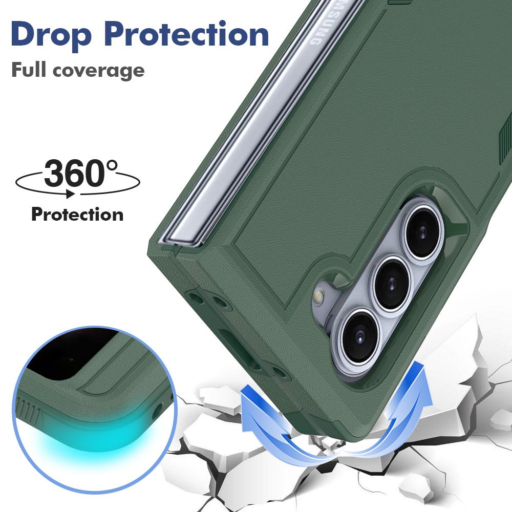 Бронированный противоударный чехол-защита Defender для Samsung Galaxy Z Fold 6 Fold 5 Fold 4, Гибридный ударопрочный защитный чехол из ПК+ТПУ
