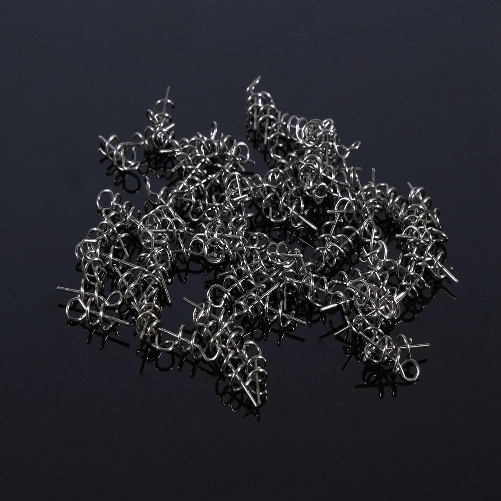 Пакет 100 шт. 14 мм Нержавеющая сталь Мягкая приманка Штифт Приманка Рыбалка Пружинный Фиксированный Замок Рыболовный Аксессуар