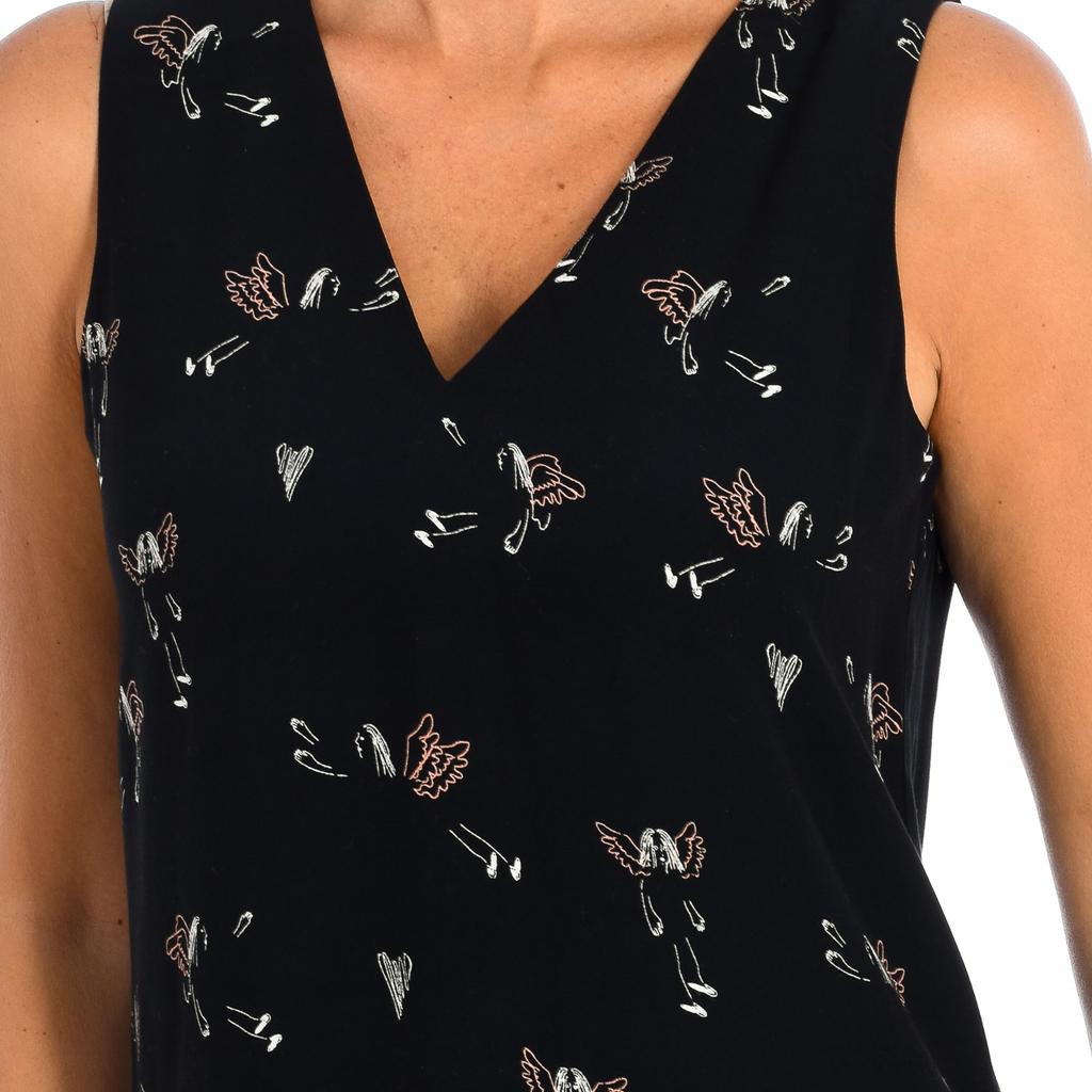 Женское платье без рукавов с V-образным вырезом 8896