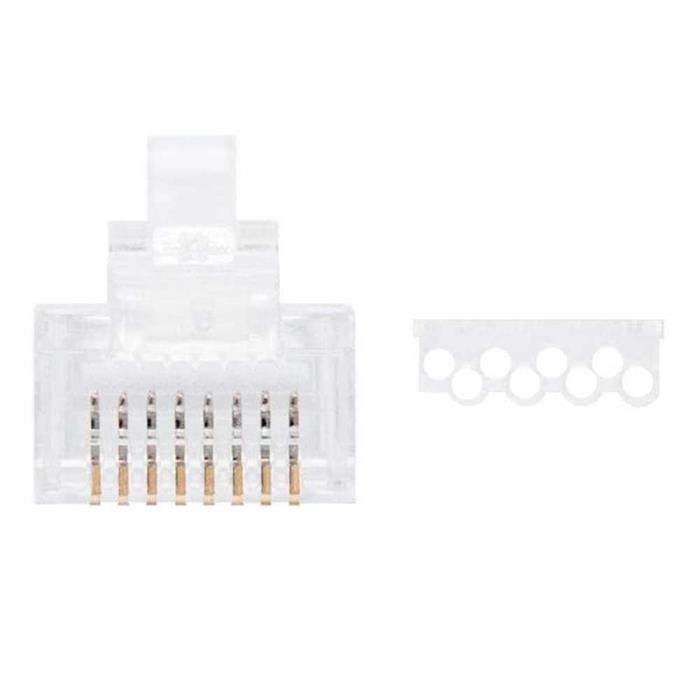 OCIODUAL Nanocable 10.21.0201-50 Cat.6 Connecteur RJ45 50 Pcs avec Guide Fiche Prise Fiches Prises Connecteurs Ethernet LAN