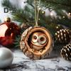 Animal Christmas Ornament Rustic 2D Acrylic Hanging Decoration Round Forest Animal Ornament for Holiday Tree Decor Keepsake Animal Lovers Gift