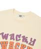 WACKY WILLY Multi-Typo Short Sleeve T-Shirt Cream