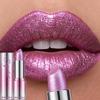 14Color Metallic Violet Lipstick Polarizing Pigment Diamond Glitter Lipgloss Waterproof Lasting Gold Pearl Shine Sexy Lip Makeup
