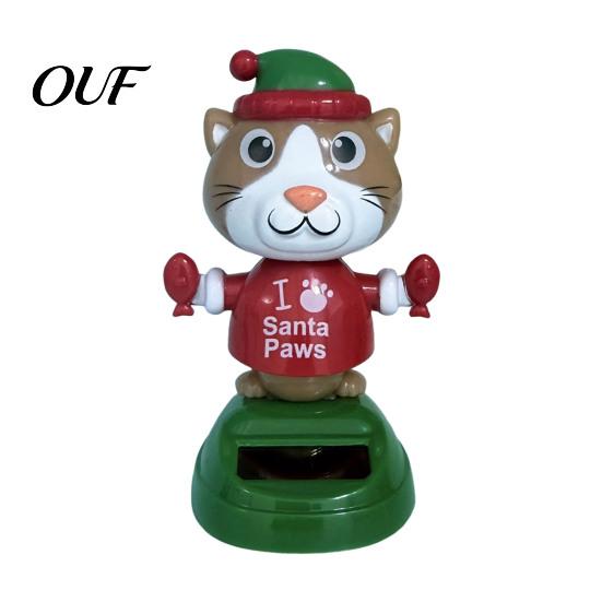 Solar Swing Figures for Cars Powered Dancing Car Ornament, Creative Dashboard Christmas Cartoon Figure Gifts Friends Auto Interior Decoration,